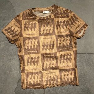 Inamorata Brown Bambi Mesh Tee
